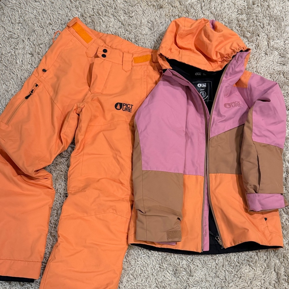 Picture Organic Kids Raincoat and Pants Set - Purple and Orange